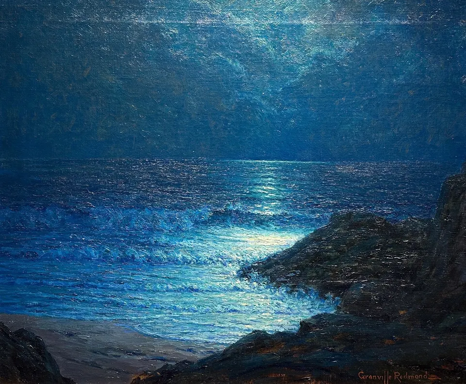 Granville Redmond, Catalina Nocturnal, oil on canvas