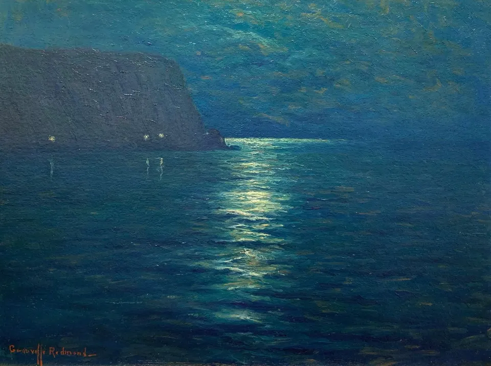 Granville Redmond, Portuguese Bend, oil on board